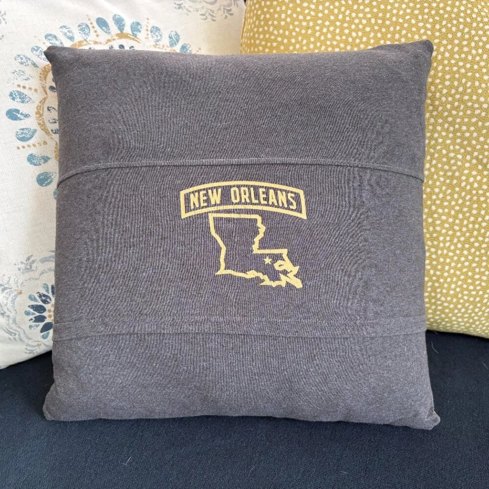 New Orleans Saints NFL Handmade reworked t-shirt 16x16 throw Pillow Cover